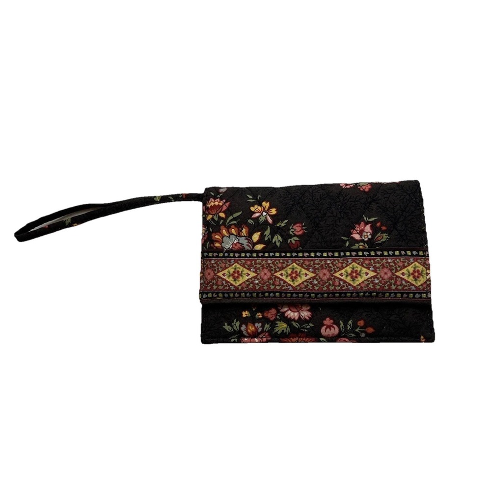 Vera Bradley Chocolat Small Wristlet Purse Swing Wallet 6" X 4.5" Looks New